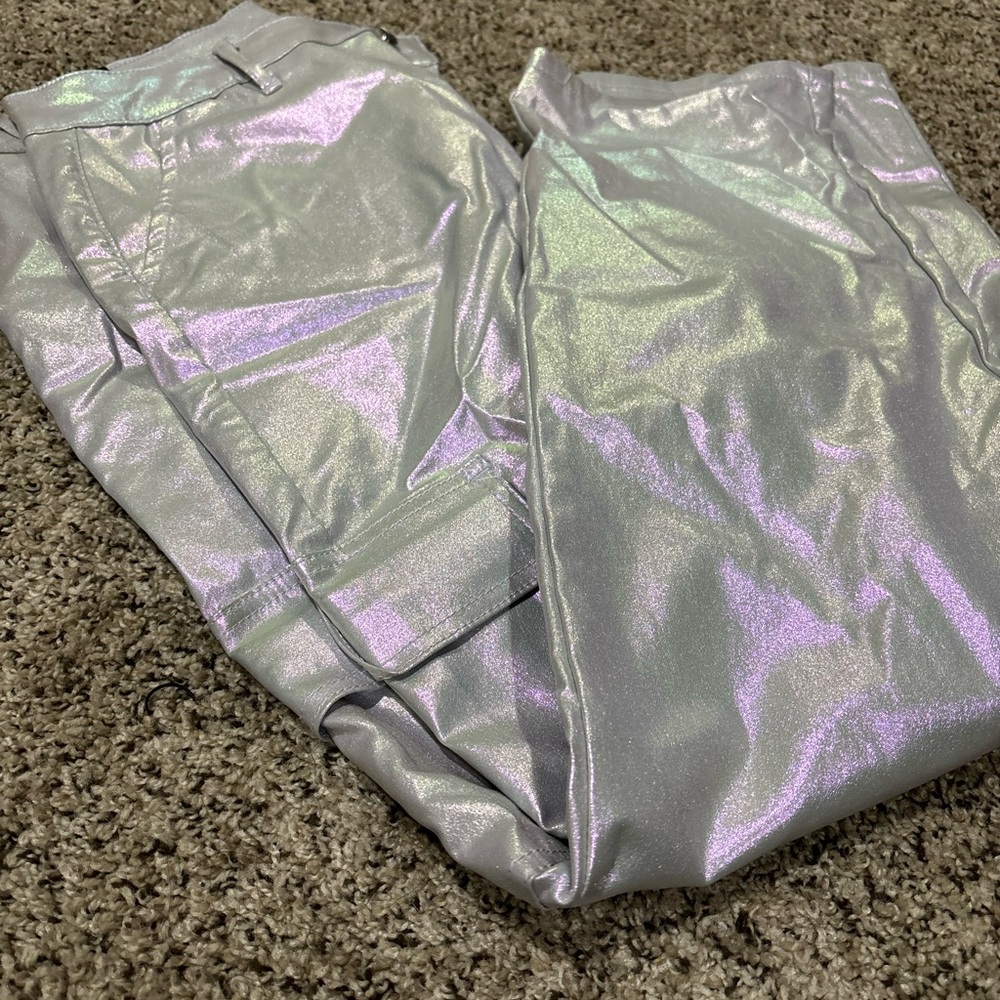 Metallic Cargo Pants